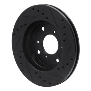 Acura CL Brake Rotor (1) - Front Left - R1 Concepts - Drilled & Slotted - Black - `98-`02